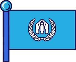 unhcr Fahnenstange Flagge Banner vektor