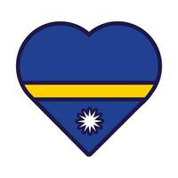 Nauru Flagge festlich Patriot Herz Gliederung Symbol vektor