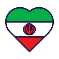 iran flagga festlig patriot hjärta översikt ikon vektor