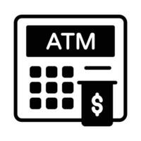ein Symbol Design von sofortig Banken, eben Vektor von Kasse Spender, Geldautomat Maschine