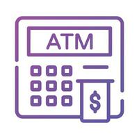 ett ikon design av omedelbar bank, platt vektor av kontanter dispenser, Bankomat maskin