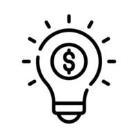 Dollar Innerhalb Birne abbilden innovativ Idee, finanziell Idee Symbol Design vektor