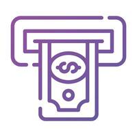ett ikon design av omedelbar bank, platt vektor av kontanter dispenser, Bankomat maskin