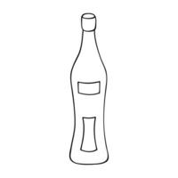 hand dragen sprit flaska illustration. alkohol dryck ClipArt i klotter stil. enda element för design vektor