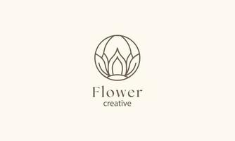 Luxus Mode Blume Logo abstrakt linear Stil. vektor