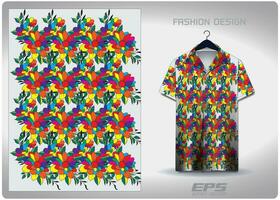 Vektor hawaiisch Hemd Hintergrund Bild.Blumen von verschiedene Farben Muster Design, Illustration, Textil- Hintergrund zum hawaiisch Hemd, Trikot hawaiisch Hemd