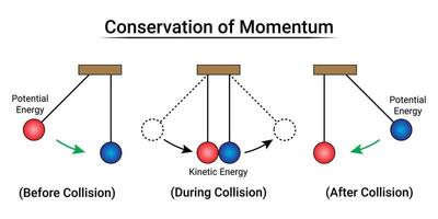 Erhaltung von Schwung. Newtons Wiege vektor