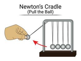 Newtons Wiege Experiment. ziehen das Ball vektor