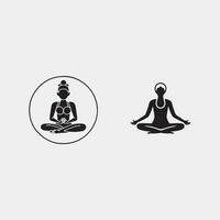 ein Person meditieren im ein Zustand von Zen Ruhe eben Vektor Symbol zum Yoga Meditation Apps und Websites