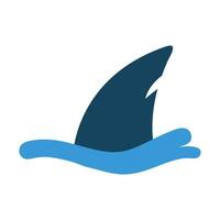 Hai Flosse aus von Wasser, einfach eben Symbol vektor