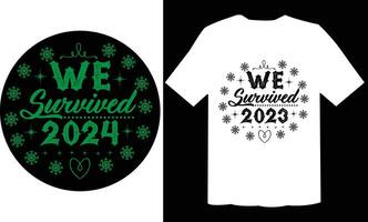 vi överlevde 2023 prydnad kärlek t skjorta design vektor