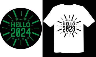 Hej 2024 prydnad t skjorta design vektor