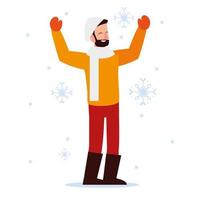 Weihnachtsleute, Mann mit Huthandschuhen und Schalsaison-Winterfeier vektor