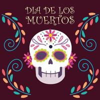 Tag der Toten, Zuckerschädelblume blühende Dekoration mexikanische Feier vektor