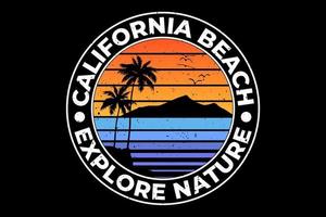 t-shirt california beach utforska naturdesign vektor