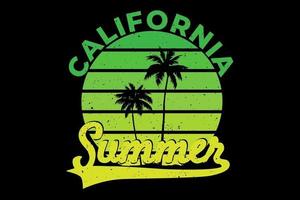 T-Shirt Kalifornien Sommer schönes Farbverlaufsdesign vektor