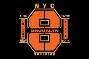 T-Shirt Brooklyn Superior Sport College Vintage-Design vektor