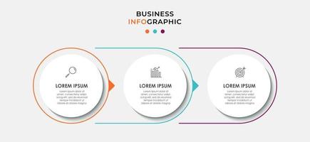 Vektor-Infografik-Design-Geschäftsvorlage mit Symbolen und 3 Optionen oder Schritten vektor