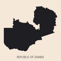 mycket detaljerad zambia karta med gränser isolerad på bakgrunden vektor