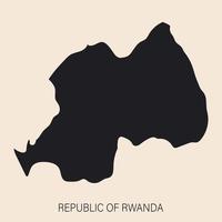 Sehr detaillierte Ruanda-Karte mit auf dem Hintergrund isolierten Grenzen vektor