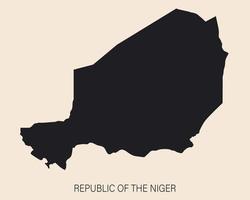 Sehr detaillierte Niger-Karte mit auf Hintergrund isolierten Grenzen isolated vektor