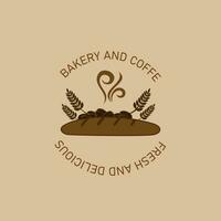 årgång retro bageri och kaffe logotyp. redigerbar slag. bageri och kaffe affär logotyp märka vektor