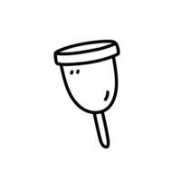 Menstruation- Tasse isoliert auf Weiß Hintergrund. Vektor handgemalt Illustration im Gekritzel Stil. perfekt zum Dekorationen, Logo, verschiedene Entwürfe. Null Abfall, Ökologie Konzept.