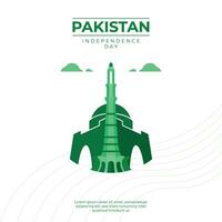 Lycklig pakistan dag affisch design vektor mallar