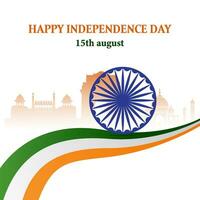 Vektor Illustration von 15 .. August. Indien Unabhängigkeit Tag. Poster. Vorlage. Sozial Medien Beiträge. Vektor.