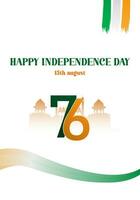 15 .. August Indien Unabhängigkeit Tag Sozial Medien Geschichte Vektor Illustration