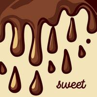Süss geschmolzen Schokolade - - Süßigkeiten - - bittersüß - - Vanille vektor