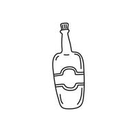 Hand gezeichnet Kinder Zeichnung Karikatur Vektor Illustration Flasche von Wein Symbol isoliert auf Weiß Hintergrund