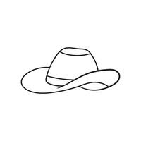 Hand gezeichnet Kinder Zeichnung Karikatur Vektor Illustration Cowboy Hut Symbol isoliert auf Weiß Hintergrund