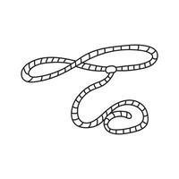 Hand gezeichnet Kinder Zeichnung Karikatur Vektor Illustration Cowboy Lasso Seil Symbol isoliert auf Weiß Hintergrund