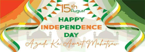glad Indien självständighetsdagen firande vektor mall design illustration