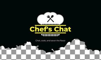 kockens chatt matlagning varumärke logotyp design för restaurang catering mat tjänster vektor