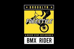 Brooklyn Freestyle slutar aldrig utforska färgen gul och vit vektor