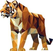 tiger polygonal geometrisk 3d mönster vektor illustration, tiger i triangel mönster stock vektor bild