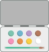 Farbe Bürste und Farben Box Vektor Illustration , Aquarell oder Öl Farbe Box Lager Vektor Bild