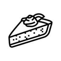 Schlüssel Limette Kuchen Scheibe Süss Essen Linie Symbol Vektor Illustration