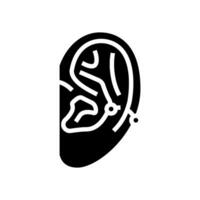 anti helix genomträngande örhänge glyf ikon vektor illustration