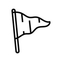 rot Flagge warnen Linie Symbol Vektor Illustration