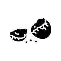 skal ägg kyckling glyf ikon vektor illustration