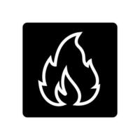 Nej öppen brand upplyst match nödsituation glyf ikon vektor illustration