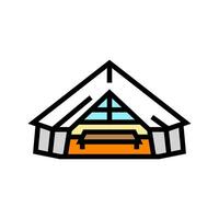 glamping tält läger Färg ikon vektor illustration