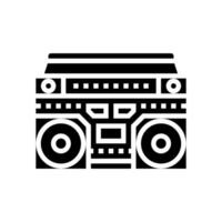 boombox retro musik glyf ikon vektor illustration