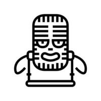 Mikrofon retro Musik- Charakter Linie Symbol Vektor Illustration