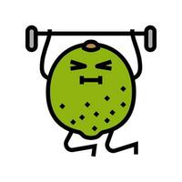 Limette Obst Fitness Charakter Farbe Symbol Vektor Illustration