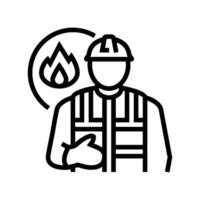 Techniker Gas Bedienung Linie Symbol Vektor Illustration