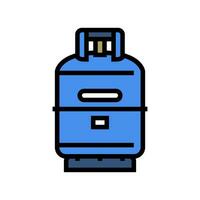 Zylinder Gas Bedienung Farbe Symbol Vektor Illustration